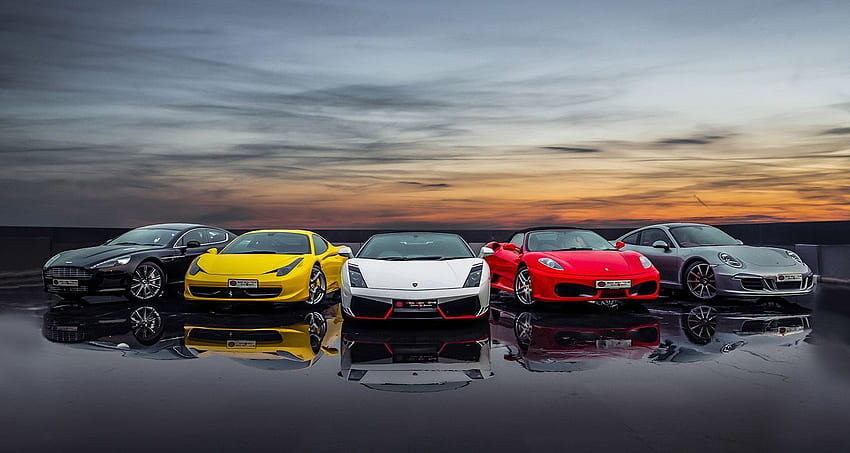 Luxury car dealership showroom